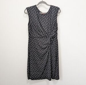 212 Collection Black and White Patterned Midi Dress Size M